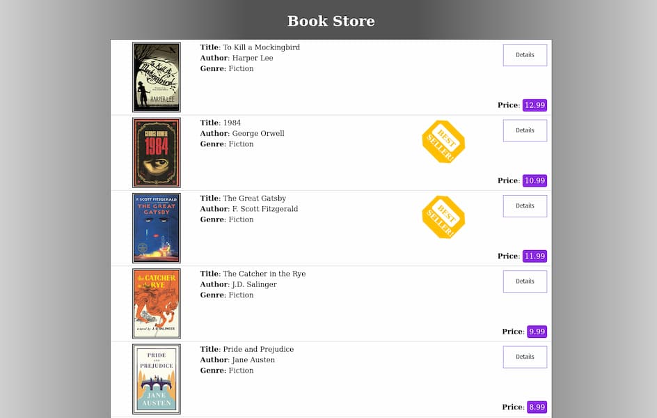 Book Store project preview