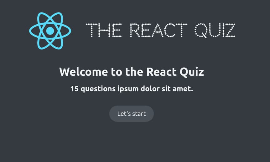 React Quiz project preview